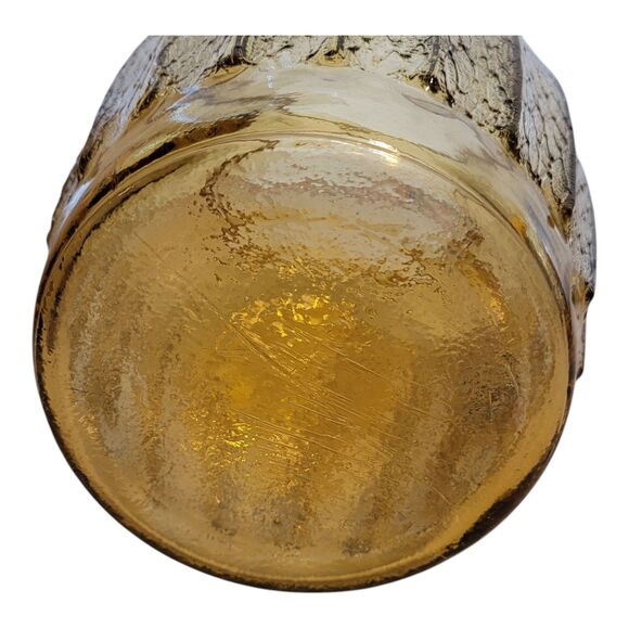 Vintage Anchor Hocking Honey Gold Sprucewood Ribbed Pitcher with Ice Lip - Picture 7 of 7